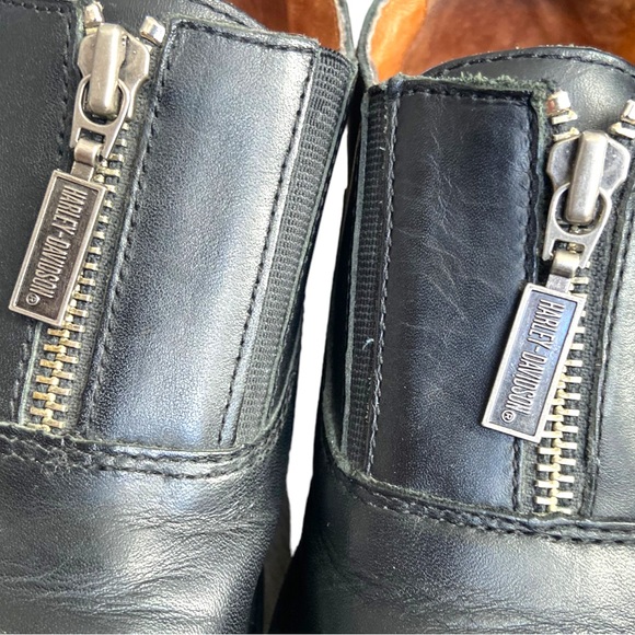 HARLEY DAVIDSON VTG 90s Y2K Chunky Heeled Black Bootie Women’s Size 5.5 - Picture 4 of 14